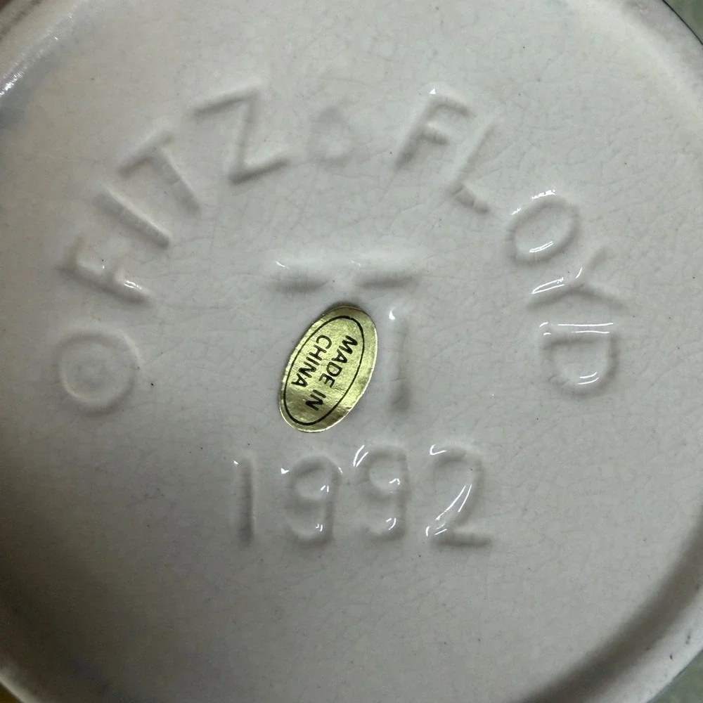 Vintage 1992 Fitz and Floyd Sunflower Watering Can Potpourri Jar Garlic Keeper